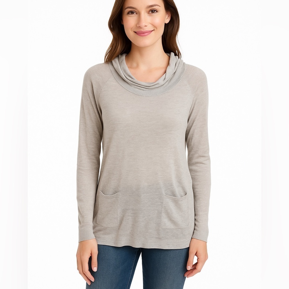 J. CREW Linen Cowl Neck Lightweight Sweater